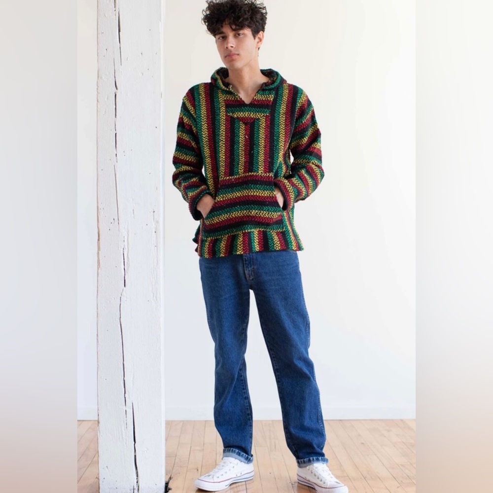 Poncho Rasta Baja poncho hoodie
